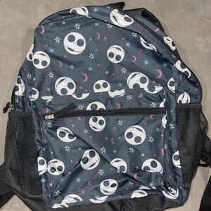 Black Backpack with Skull Pattern